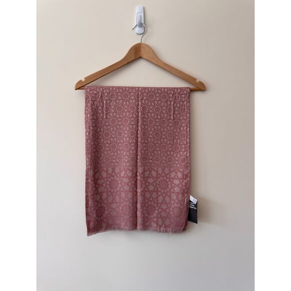 Cisil Accessories - Çisil Istanbul Pink Geometric Silky Scarf